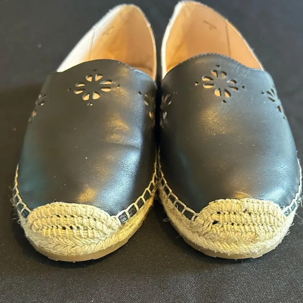 Kate Spade Black Espadrille Flats Size 9M Worn once